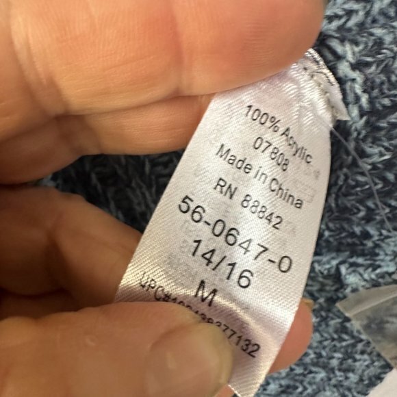 Woman Within Sweater women‎ 14/16 M Cowl Neck sleeveless side button blue NWOT - Picture 5 of 8